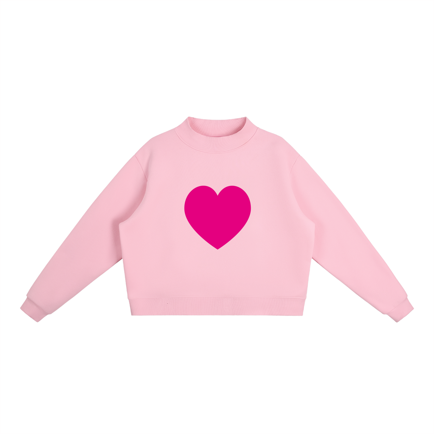 Essential Fleece Mock-Neck Crew Sweatshirt