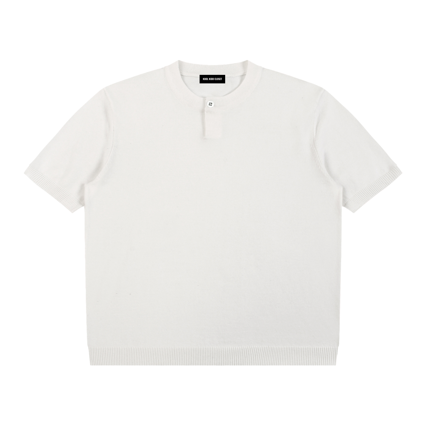 Cotton Knit Short Sleeve Henley T-Shirt