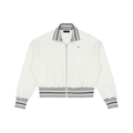 Striped Rib Collar Zip Jacket