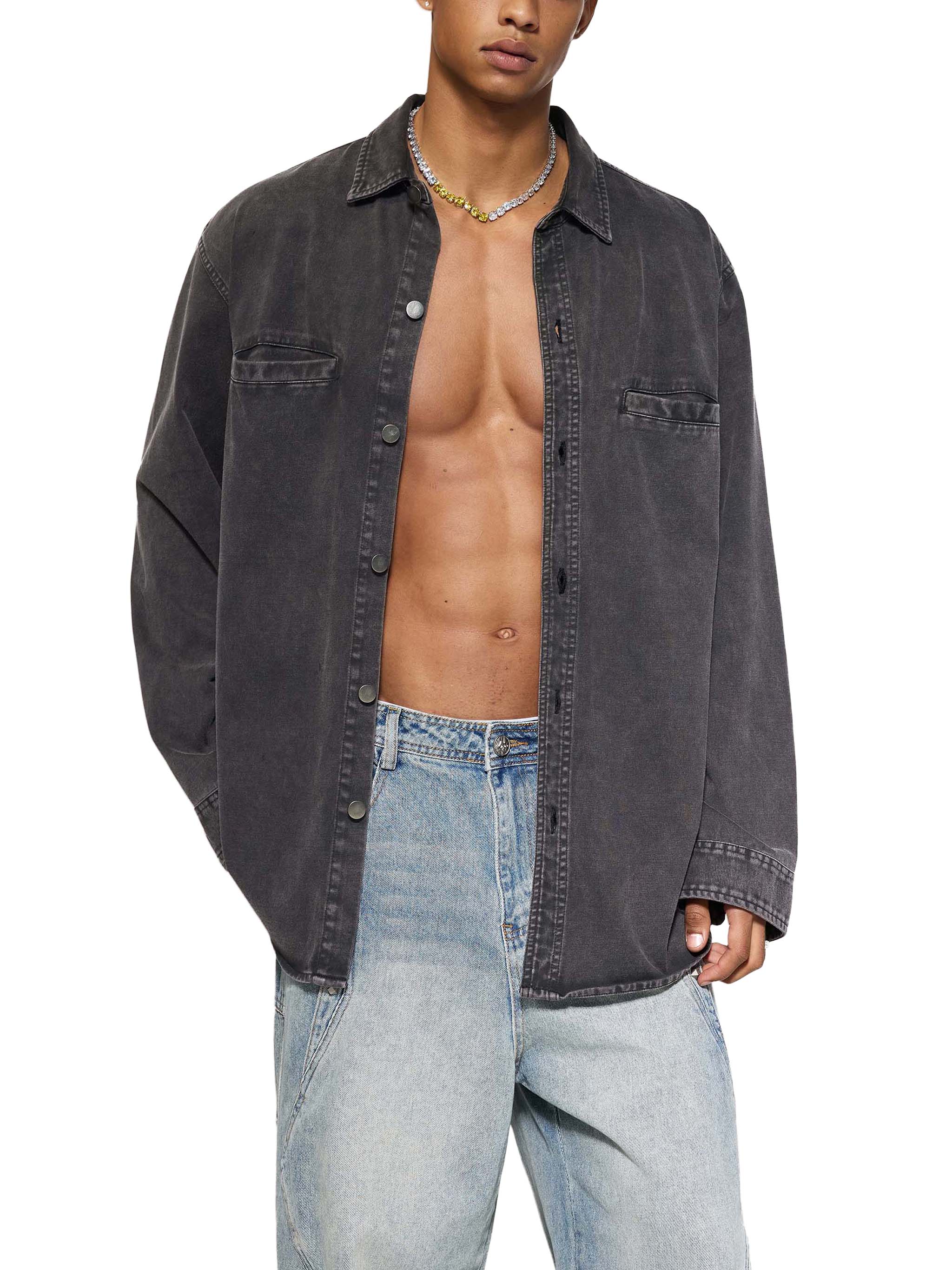 Unisex Denim Vintage Washed Heavyweight Jacket